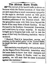 Opinion in Herald of Freedom & Torch Light, 1856 - "The African Slave Trade."