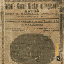 Cover image from Hagerstown City Directory - 1893