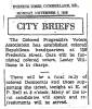 Newspaper clipping of City Briefs from 1938