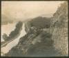 Book wagon moves along high above the Chesapeake and Ohio Canal, Potomac River