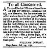 Newspaper article titled "To all Concerned."