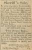 Newspaper article titled "Sheriff's Sale"