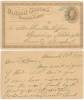 Image of postcard with text "United States Post Card"  - Postage 1 cent, circa 1875