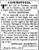 Article in Genius of Liberty, Loudoun County, Va., 1830 - "Committed,"