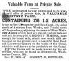 Article in Herald of Freedom, 1855; "Valuable Farm at Private Sale."