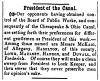 News article in Herald of Freedom & Torch Light, 1856 - "President of the Canal."