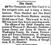 News article in Herald of Freedom & Torch Light, 1856 - "The Canal." about monthly coal shipment