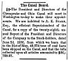 News article in Herald of Freedom & Torch Light, 1856 - "The Canal Board."