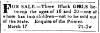 Ad in Torch Light, 1831 - "For Sale" Three Black GIRLS