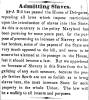 Notice in Herald of Freedom, 1850 - "Admitting Slaves."