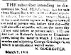 Ad in Maryland Herald and Hagerstown Advertiser, 1808 - THE subscriber intending to discontinue...