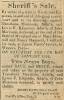 Ad in The Advocate, Cumberland, 1831 - "Sheriff's Sale."