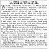 Ad in Herald of Freedom & Torch Light, 1855 - "RUNAWAYS." - WM. LOGAN, Sh'ff