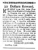 Ad in Washington Spy, 1796 - "20 Dollars Reward." by Edmund Jenings