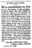 Ad in Washington Spy, 1793 - "A Mulatto Man in Custody." by HENRY SHRYOCK, Sheriff of Washington Co