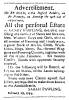 Ad in Washington Spy, 1794 - "Advertisement."