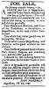 Ad in Washington Spy, 1794 - "For Sale" The following valuable Property, ---Viz