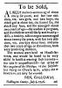 Ad in Washington Spy, 1796 - "To be Sold," A LIKELY mulatto woman