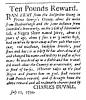 Ad in Washington Spy, 1792 - "Ten Pounds Reward." - from CHARLES DUVALL