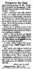 Ad in Washington Spy, 1791 - "Property for Sale."