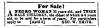 Ad in Herald of Freedom & Torch Light, 1857 - "For Sale!" A Negro Woman 22 years old