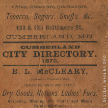 Cover photo of Cumberland City Directory 1873