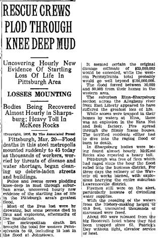 News article from Cumberland Evening Times, 1936-03-20