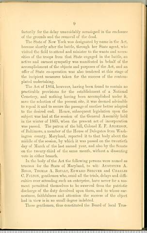 Page 9 from History of Antietam National Cemetery 1869 - "The Antietam National Cemetery"