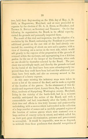 Page 10 from History of Antietam National Cemetery 1869 - "The Antietam National Cemetery"