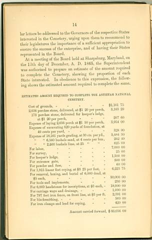 Page 14 from History of Antietam National Cemetery 1869 - "The Antietam National Cemetery"