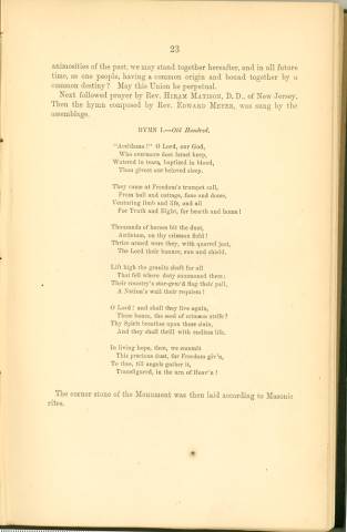 Page 23 from History of Antietam National Cemetery 1869 - "ADDRESS OF GOVERNOR SWANN" Continued