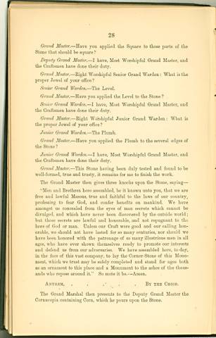 Page 28 from History of Antietam National Cemetery 1869 - "CEREMONIES" continued