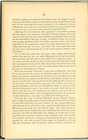 Page 38 from History of Antietam National Cemetery 1869 - "THE ORATION OF EX-GOVERNOR BRADFORD." continued