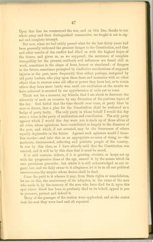 Page 47 from History of Antietam National Cemetery 1869 - "THE ORATION OF EX-GOVERNOR BRADFORD." continued