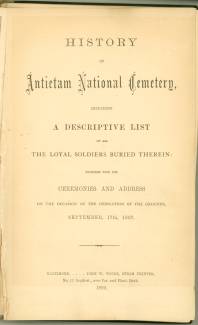 Book cover of Antietam National Cemetery