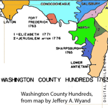 Image of map of Maryland, Western Maryland counties