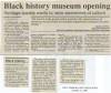 Clippings of newspaper article about Black history museum opening