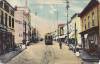 Postcard of Lonaconing circa 1910s; street trolley in the middle of the road on tracks