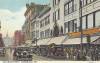 Postcard drawing of cars and people on Baltimore Street, Cumberland, MD circa 1930s